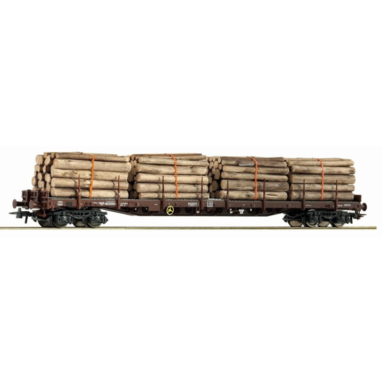 Wagon platforma z ładunkiem drewna, SBB Roco 76574 H0